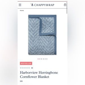 Chappywrap Harborview Herringbone Cornflower Midi Blanket in Cornflower
